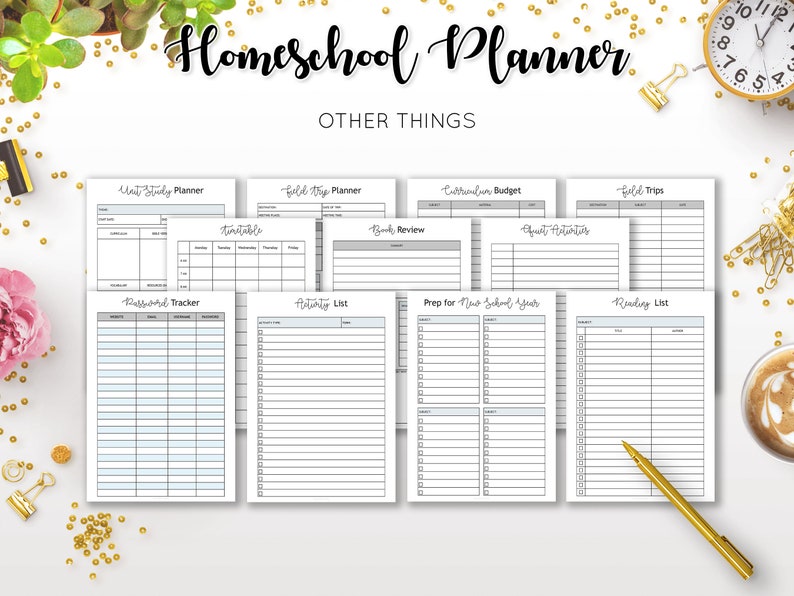 Homeschool Planner Lesson Plan Ultimate Undated Printable Curriculum Academic Monthly Schedule Organizer Calendar College Inserts PDF Refill image 8