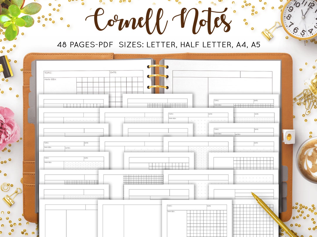 Cornell Note Template, Cornell Notes Method Paper, Note Taking ...