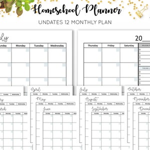 Homeschool Planner Lesson Plan Ultimate Undated Printable Curriculum Academic Monthly Schedule Organizer Calendar College Inserts PDF Refill image 7