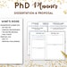 Phd Planner, Graduate School Planner, Thesis Planner, Dissertation ...