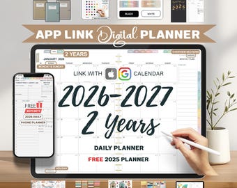 2026 2027 Digital Planner, Goodnotes Planner, Hyperlinked Planner, Daily planner, Apple Reminder Digital Planner, Notability Planner, Penly