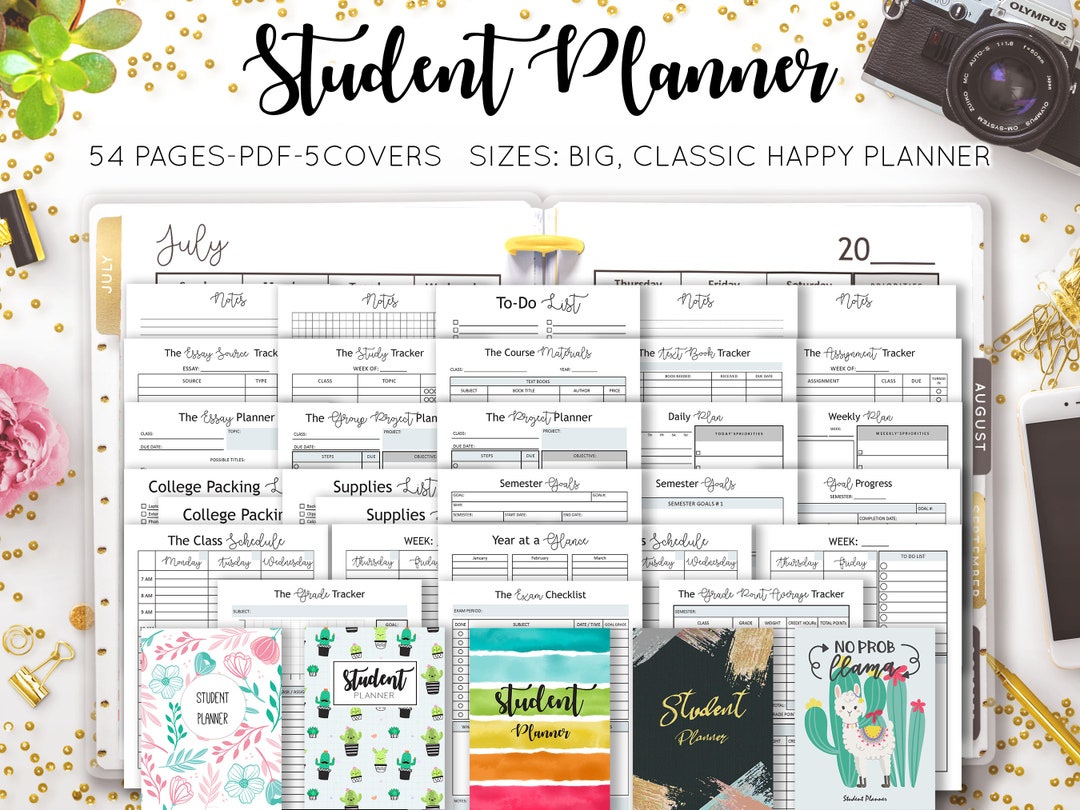 Student Planner Printable, Academic Planner, Study Template, Homeschool ...