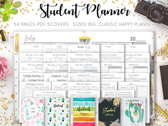 Student Planner Printable Academic Planner Study Template - Etsy