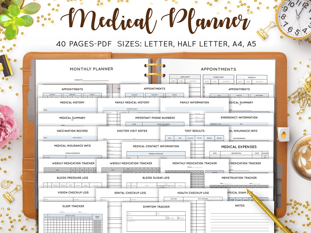 Medical Planner Printable, Medical Tracker, Medical Binder, Health Care ...