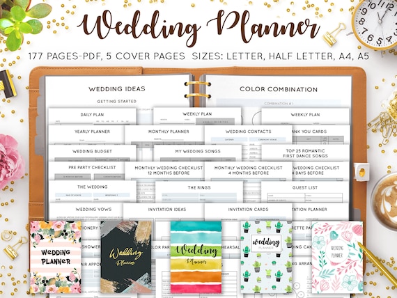 Wedding Planner Printable | Printable Wedding Planner Pages | Wedding Plan  Bundle | Wedding Planning Book | Wedding Planner PDF, A4,A5, 2024