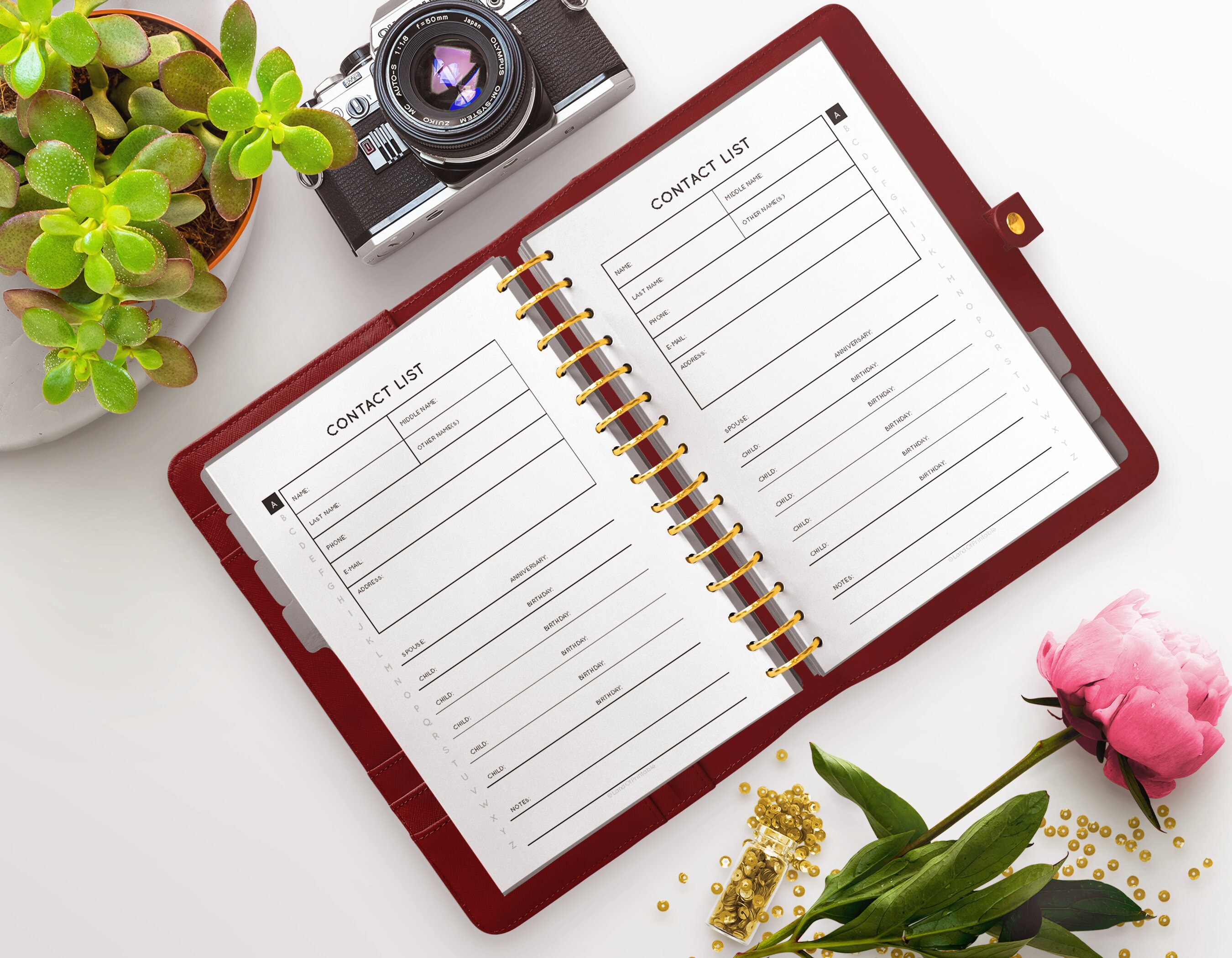 Detailed Address Book, Address Book With Tabs, Contact List, Address ...