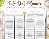 Keto Diet Planner, Weight Loss Tracker, Ketogenic Diet, Meal Plan, Grocery List, Workout Printable, Mambi Happy Planner HP Insert PDF Refill
