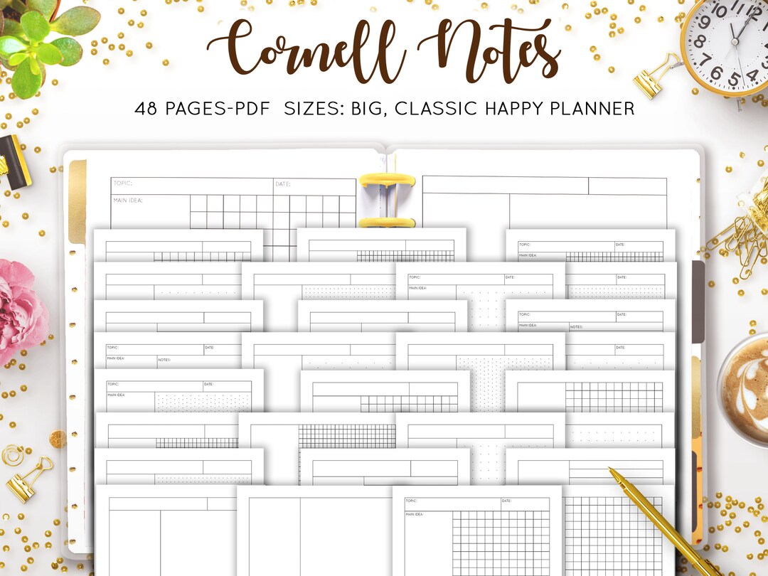 Cornell Note Template, Cornell Notes Method Paper, Note Taking ...