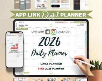 Digital Planner, Goodnotes Planner, 2026 Planner, iPad Planner, Notability Planner, Hyperlinked Planner, Daily planner, Goodnotes Template