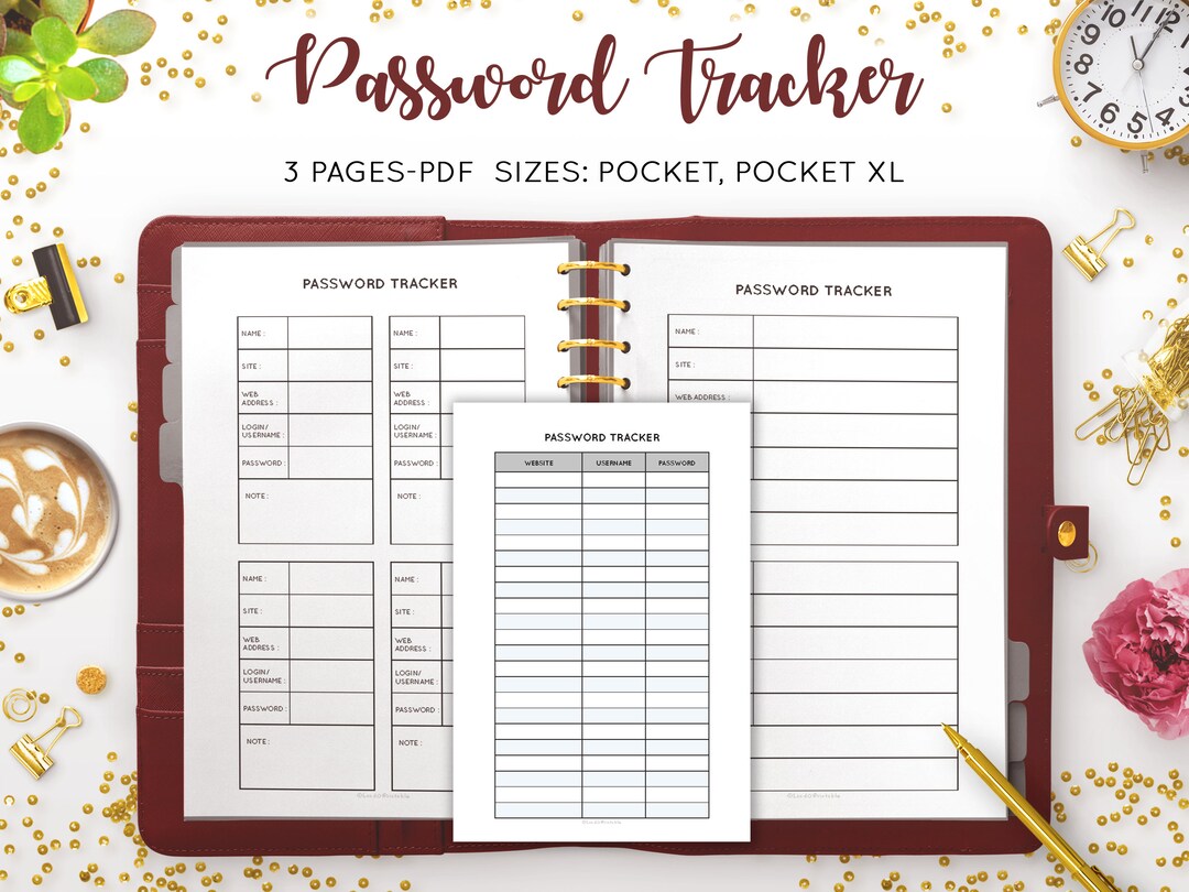 Password Tracker, Password Log, Password Keeper, Password Printable ...