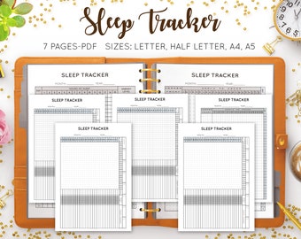 Schlaf-Tracker Schlaf-Tracker Monatliches Schlaftagebuch Schlafjournal Baby-Schlaftagebuch Printable Einsätze PDF Refill Letter Half A4 A5