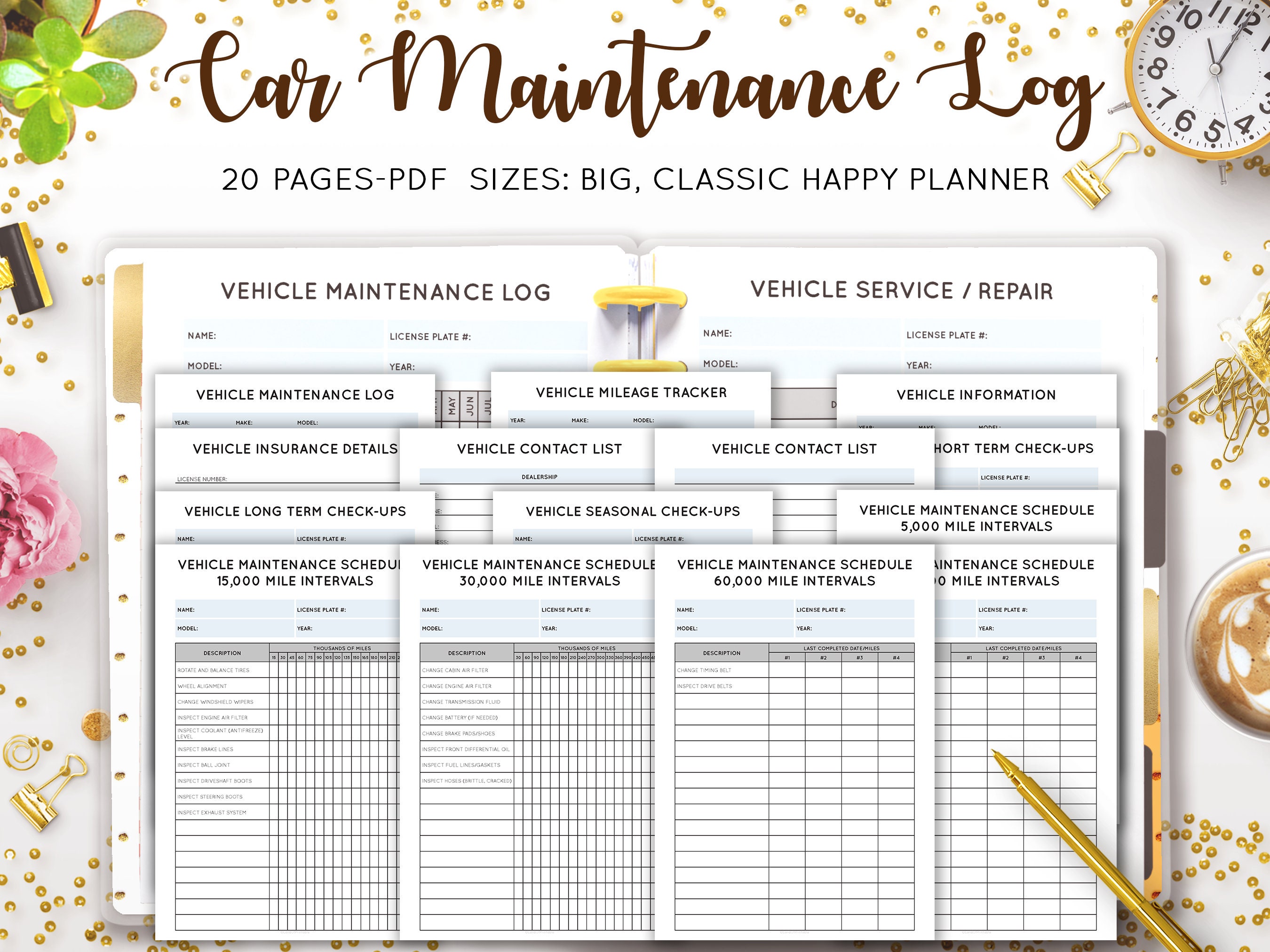 Car Maintenance Log, Vehicle Maintenance, Car Log Book, Car Maintenance ...
