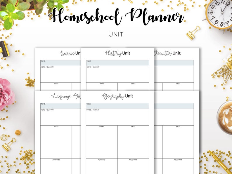 Homeschool Planner Lesson Plan Ultimate Undated Printable Curriculum Academic Monthly Schedule Organizer Calendar College Inserts PDF Refill image 6