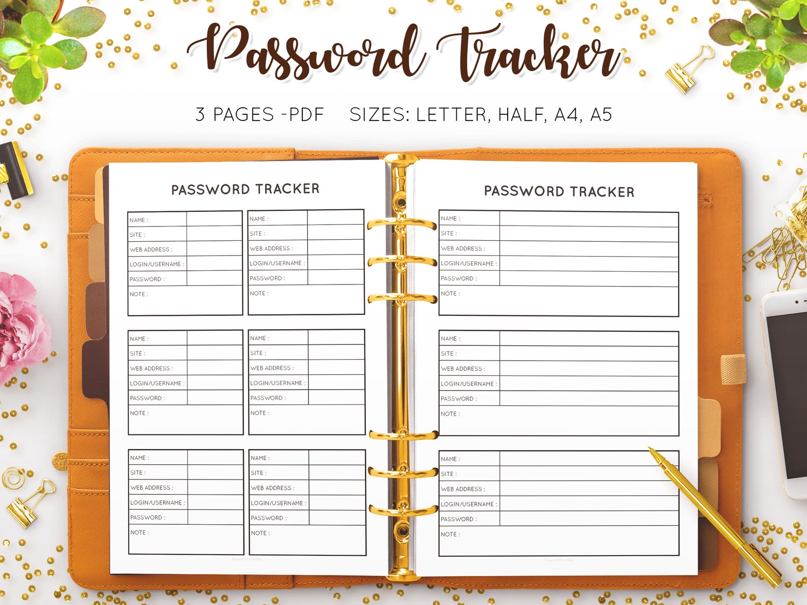Password Tracker Log Password Organizer Password Keeper Password List ...