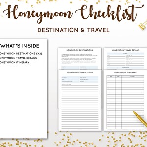 Honeymoon Checklist, Honeymoon Planner, Honeymoon Packing List, Travel ...