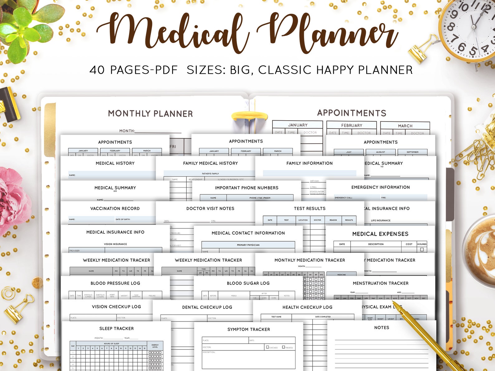 Medical Planner Printable Medical Tracker Medical Binder - Etsy