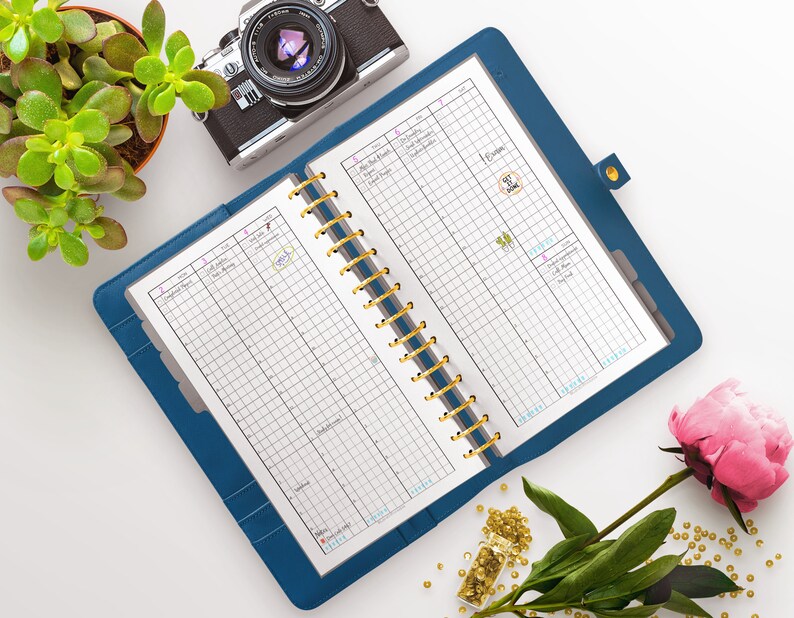Weekly Schedule Printable, Weekly Vertical Planner, Grid, Hourly ...