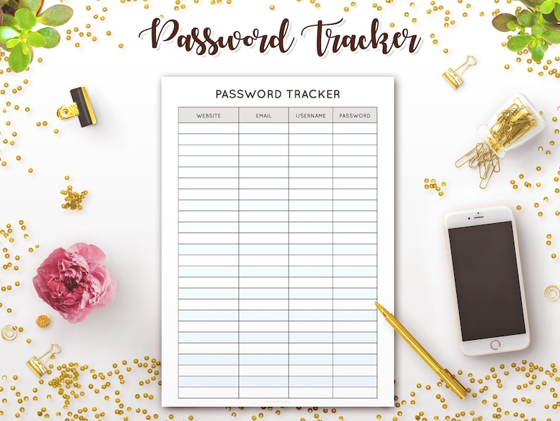 Password Tracker Log Password Organizer Password Keeper Password List ...