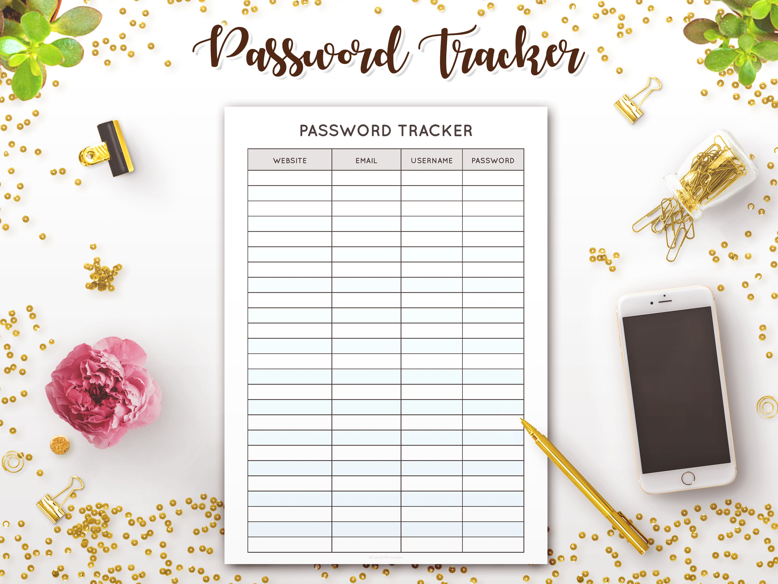 Password Tracker Log Password Organizer Password Keeper Password List ...
