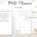 Phd Planner, Graduate School Planner, Thesis Planner, Dissertation ...