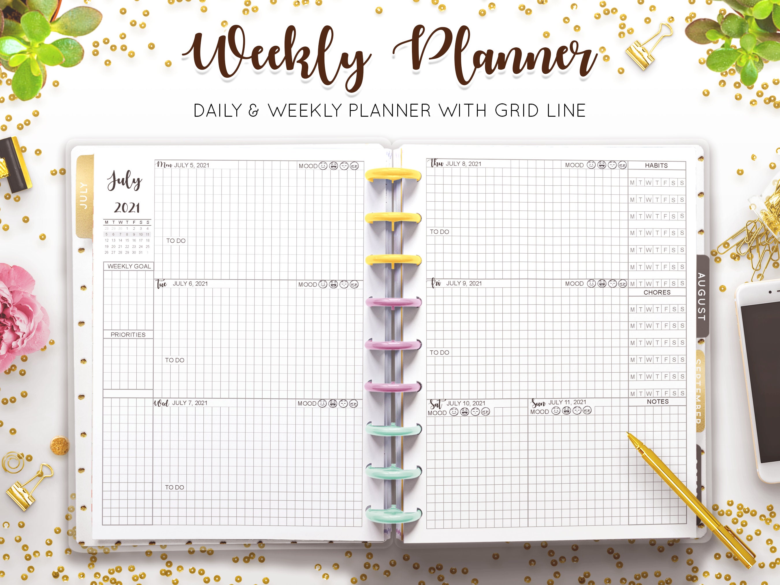 2021 2022 Weekly Planner Dated Grid Line 365 Daily Printable 7 Etsy 2021-2022-weekly-planner-dated-grid-line-365-daily-printable-7-etsy