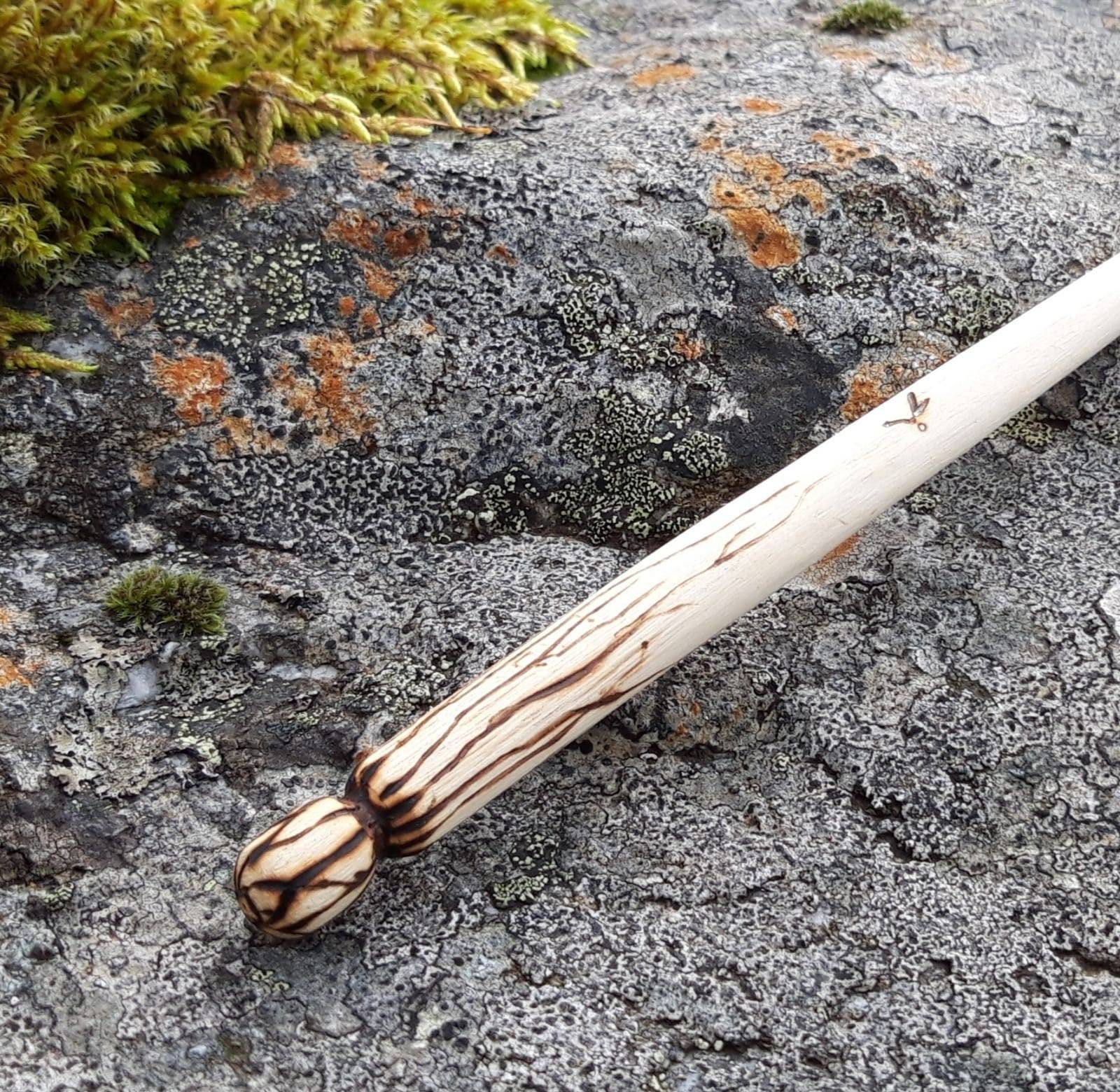 Real Wood Wand Highland Handcarved Hazel Dragonfly Unique Etsy