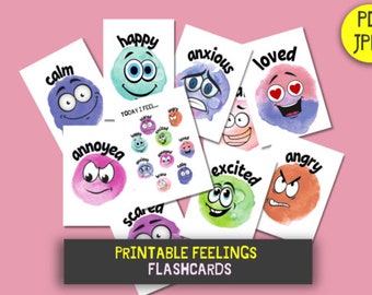Gráfico de emociones, Consejero escolar, Inspirado en Montessori, Tarjetas didácticas Montessori, Imprimible Montessori, Rincón de la calma, Recurso para la educación en el hogar