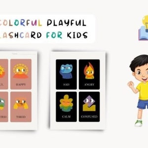 Emotion Flashcards, Zones of Regulation | School Counselor, Calming Corner Preschool,  Autism Feelings Montessori Materials, Coping Skills