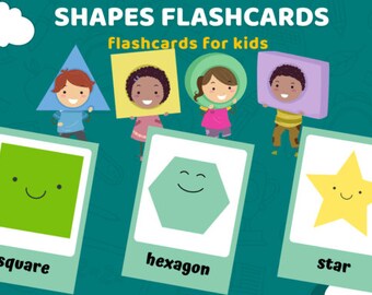 Schede flash con forme geometriche, stampabili per l’istruzione domiciliare, schede flash con forme, materiali prescolari, materiali Montessori, stimolazione infantile