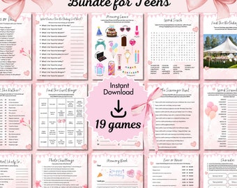 Birthday Party Games For Teens | 16Th Birthday Decorations | Instant Download | Would She Rather | Teen Girl Birthday Games