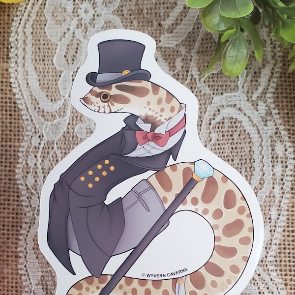 Dapper Victorian Suit: Hognose Morphs Sticker/Print | Sable/Lavender/Candy/Super Conda/ Albino/Conda/Axanthic/Coral/Normal