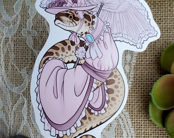 Fancy Victorian Dress: Hognose Morphs Sticker/Print | Sable/Lavender/Candy/Super Conda/Albino/Conda/Axanthic/Coral/Normal