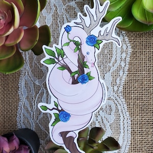 Blue Eyed Leucistic Ball Python - Dungeons and Dragons: Druid Sticker/Print