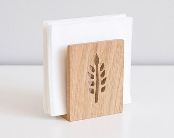 3 sections Dark Oak Napkin Holder