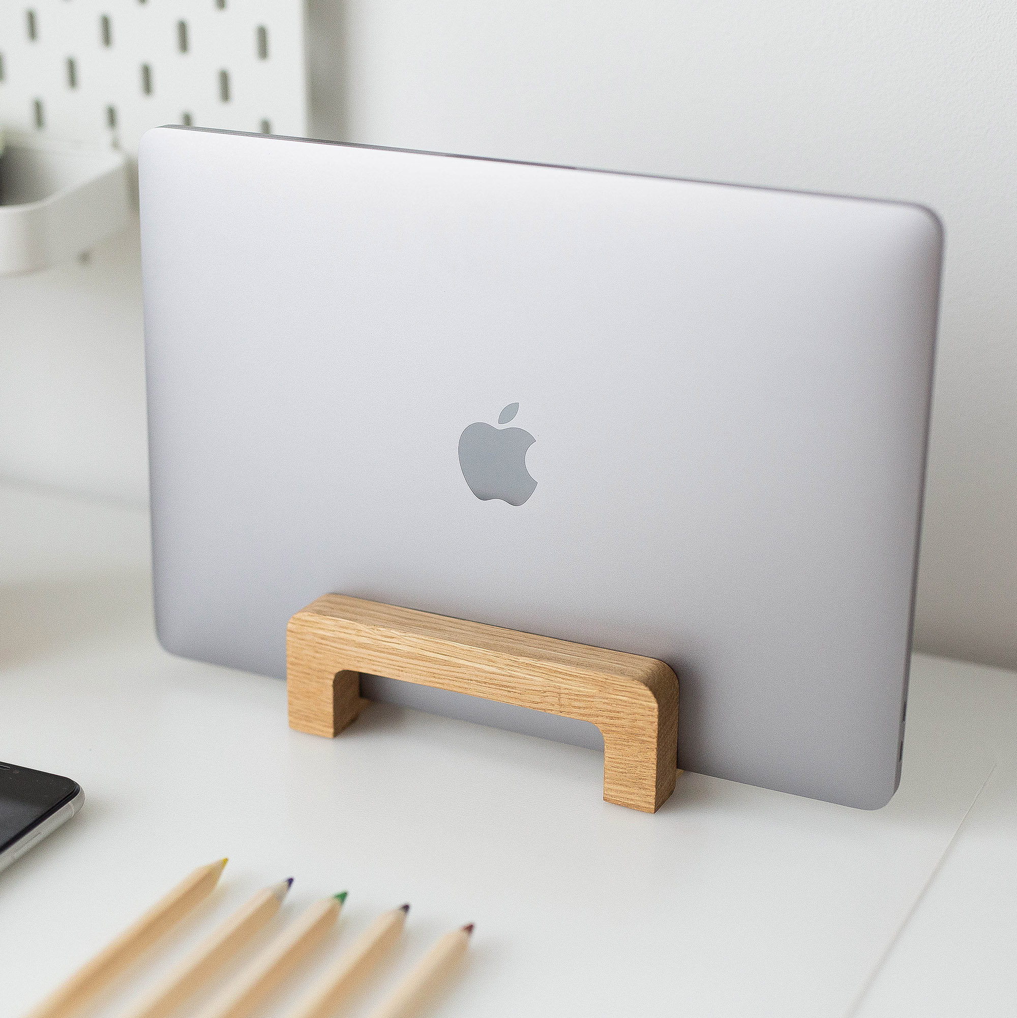 Vertical laptop stand. Monitor stand. Laptop wood desk stand. Etsy