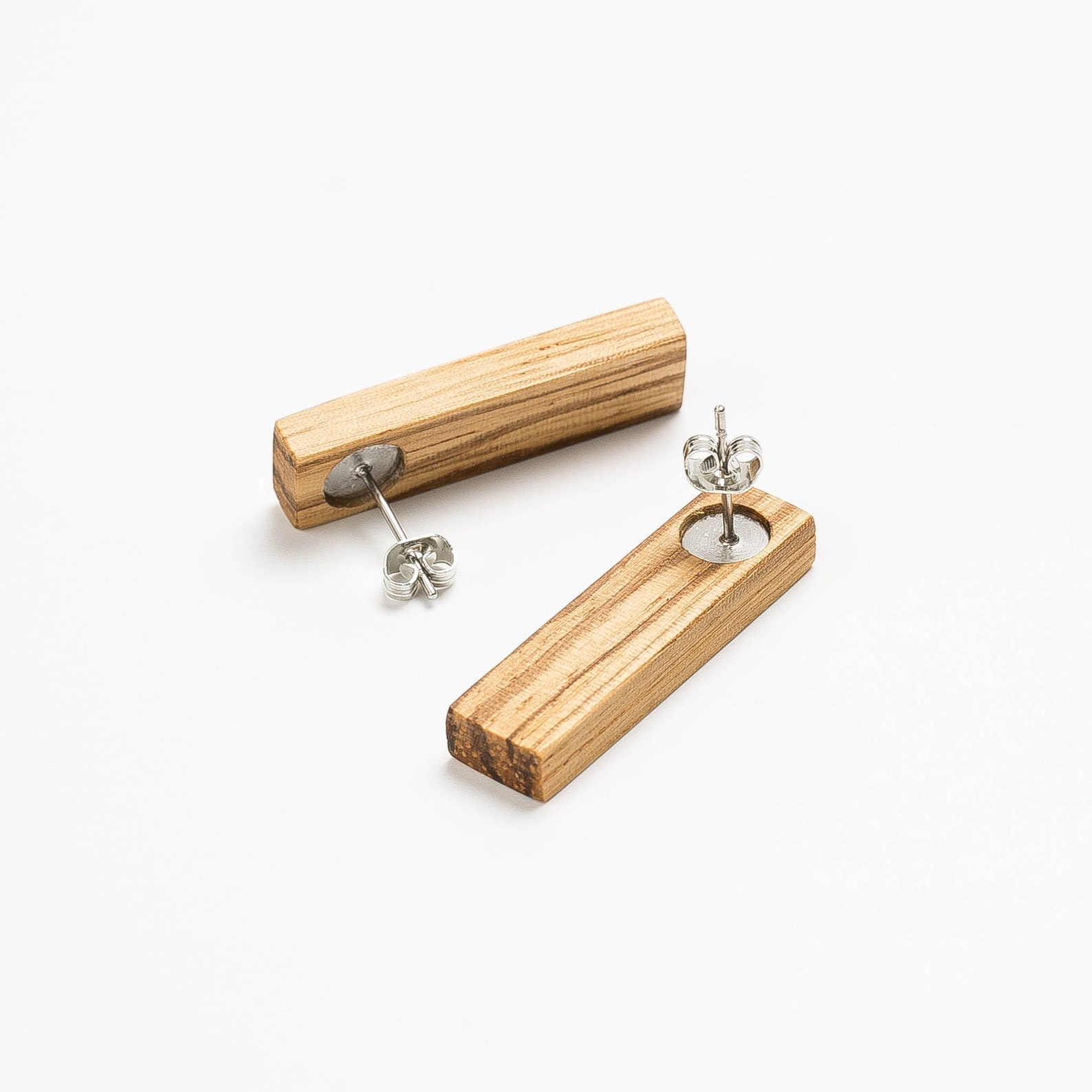 Exotic Wood Stud Earrings Wood Studs Geometric Studs Wood Etsy