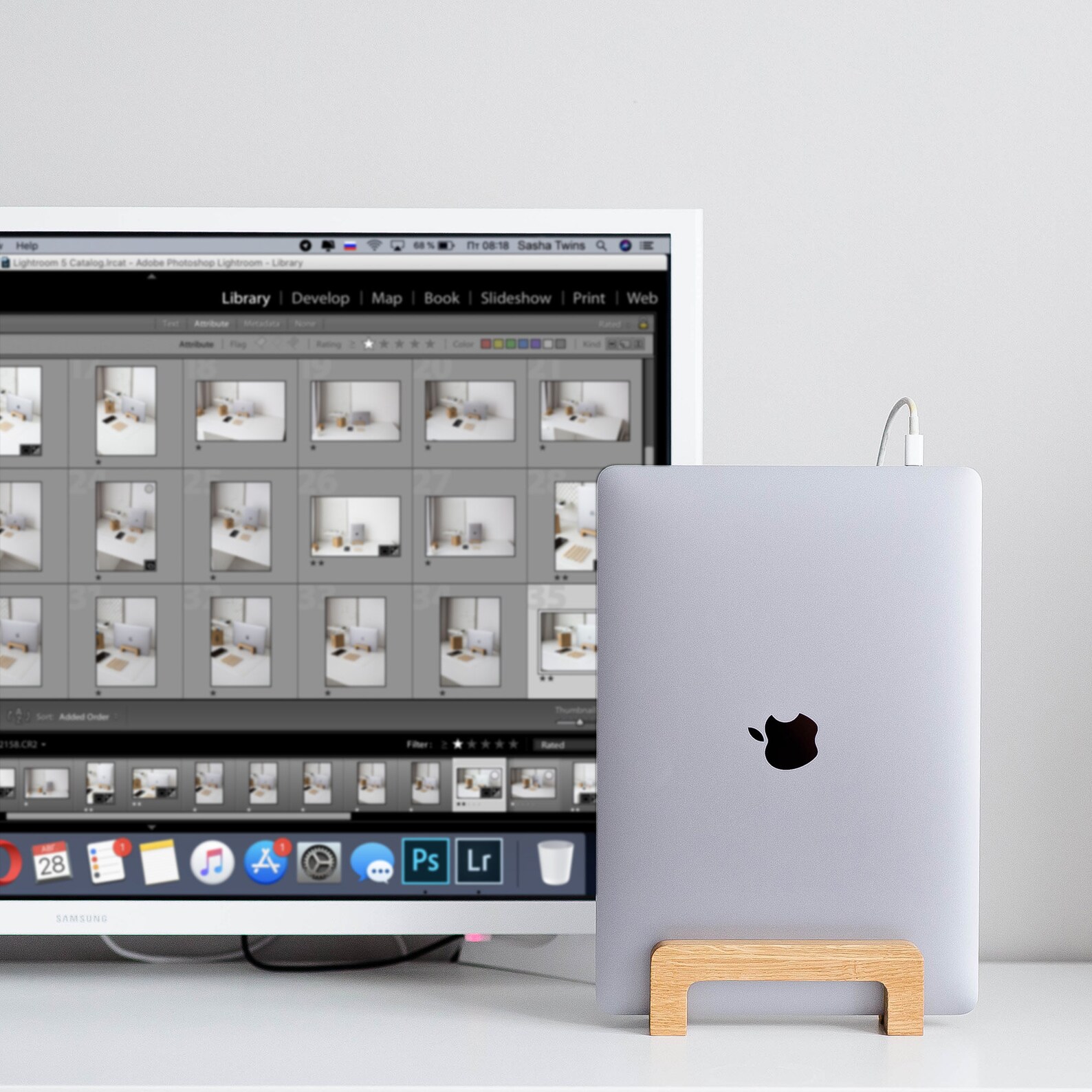 Vertical laptop stand holder desk MacBook Etsy