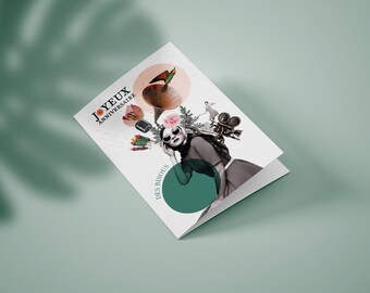 Retro dubbele kaart