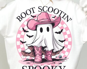 Boot Scoot Spooky Png, Boo Haw Png, Cowboy Ghost Png, Cowboy Hat Png, Halloween Cowgirl Png, Let's Go Ghouls Png, Spooky Season Png