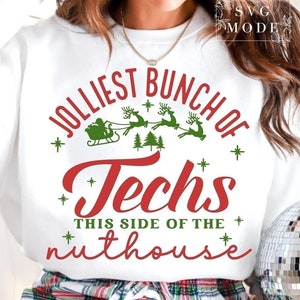 Jolliest Bunch Of Techs SVG PNG, Jolliest Bunch Svg, Christmas Crew Svg, Christmas Shirt Svg, Merry Christmas Svg, Tech Christmas Svg