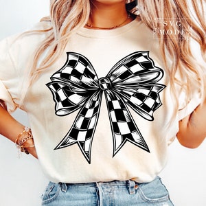 Checkered Bow Tie Png, Checkered Coquette Bow Png, Race Day Png, Race Day Vibes Png, Race Day Shirt Png, Racing Png, Race Season Png