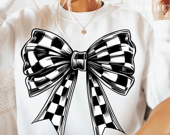 Checkered Bow Tie Png, Checkered Coquette Bow Png, Race Day Png, Race Day Vibes Png, Race Day Shirt Png, Racing Png, Race Season Png