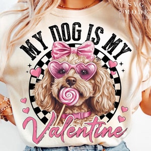 Pies jest moim Walentynkiem PNG, Goldendoodle Kokietka Png, Goldendoodle Walentynkowy Png, Miłośnik Psów Png, Psie Walentynki Png, Psia Mama Png, Walentynkowy Png