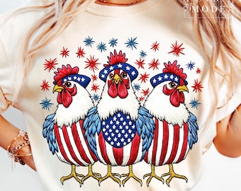 Borduurwerk VS kip png, patriottische VS kip png, 4 juli png, Independence Day png, God Bless America png, Amerika png, VS png