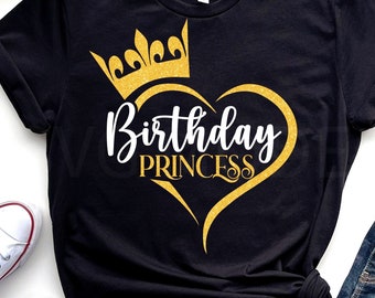 Birthday Princess SVG PNG PDF, Birthday Girl Svg, Birthday Svg, Happy Birthday Svg, Crown Svg, Princess Svg, Birthday Princess T-Shirt Svg