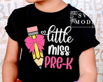 Little Miss Pre-K SVG: Tillbaka till skolan-tröjadesign (digital nedladdning)