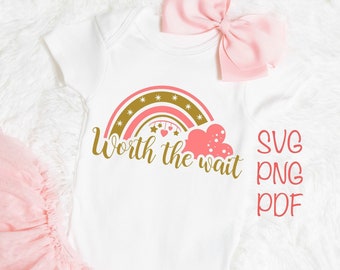 Het wachten waard Rainbow Baby SVG, moeder Svg (digitale download)