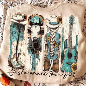 Small Town Girl PNG, Country Girl Png, Southern Girl Png, Western Girl Png, Western Png, Trendy Western Png, Vintage Summer Png, Cowgirl Png