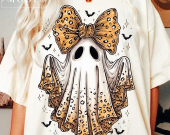 Leopard Ghost PNG: Preppy Spooky Halloween Design (Digital Download)