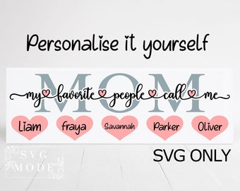 My Favorite People Call Me Mom Svg, Personalised Family Svg, Mother's Day Svg, Personalised Mom Tile Svg, Mom Gift Svg, Mom with Names Svg